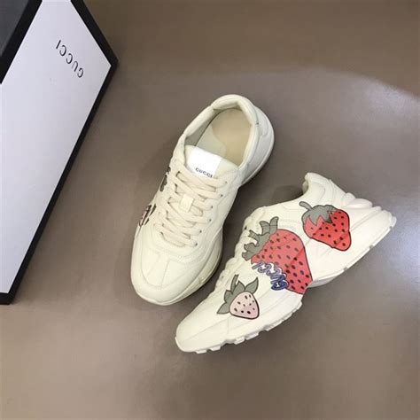 gucci new ace strawberry sneakers|Gucci rhyton strawberry sneakers.